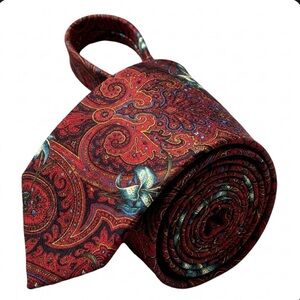 Sazzari Italian Silk Tie Paisley Floral Tropical Vintage